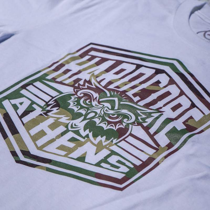 Athens Hardcore Camo Logo tshirt -white